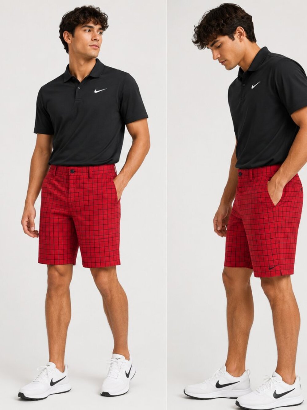 ✨2/$20 Nike Golf Tour Performance Dri-Fit Shorts 11" Red Plaid Chino Size 30 - Picture 8 of 8